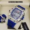 Richard Mille RM011 FM Titanium Chronograph Blue Strap Watch