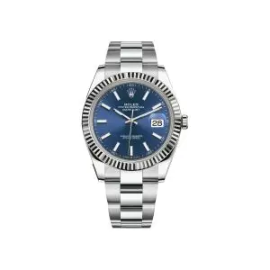 Rolex Datejust 41mm Fluted Blue Stick Dial Oyster 126334 - 2021