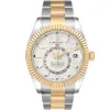 Rolex Sky-Dweller Yellow Gold Steel White 42mm Dial Mens Watch