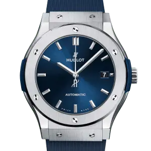 Shop Hublot Classic Fusion 45mm Titanium Blue dial