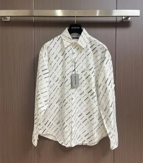 BALENZIAGA Men White Printed Regular Fit Casual Shirt