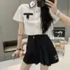 CHANEL Student Pleated Skirt & JK Uniform White Shirt
