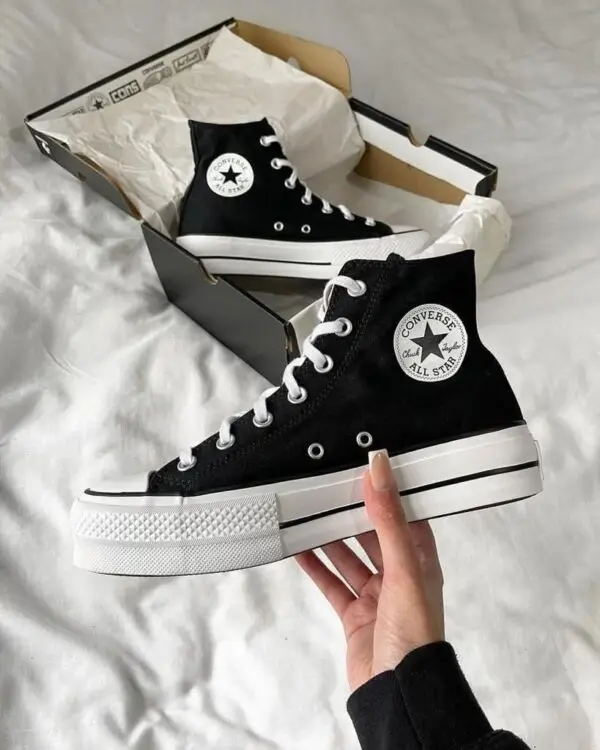 Converse Chuck Taylor Platform High Top – Black Canvas Sneakers