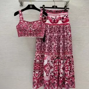 Dolce and Gabbana Majolica print Crop Top