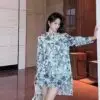 DIOR Animal Printed Chiffon Top For Women