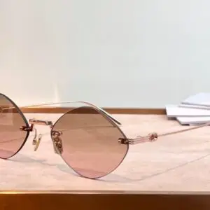 DIOR Rimless Gold Diamond Sunglasses