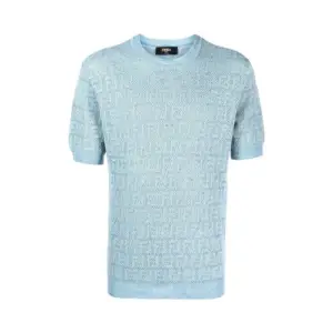 Fendi Light blue linen, cotton and silk sweater