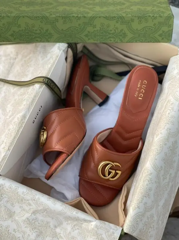 GUCCI Brown Premium Quality Heels Sandals