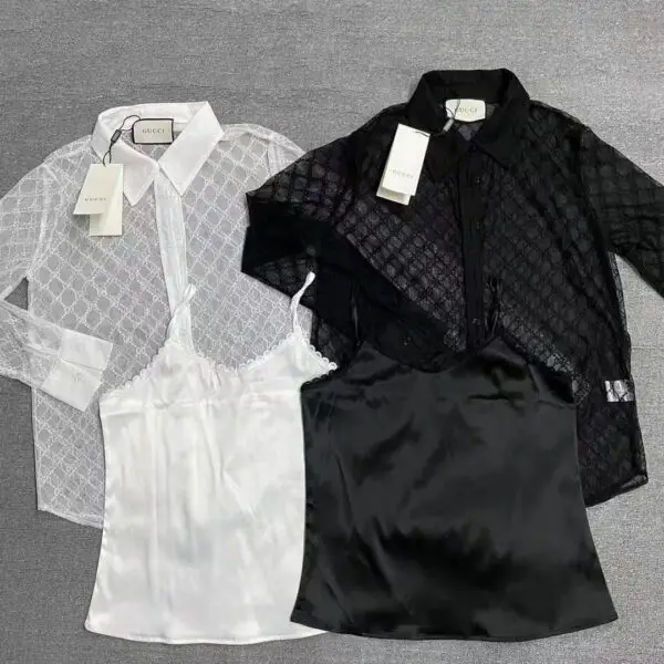 GUCCI Black Net Designer Shirt for Men