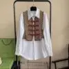 GUCCI Women's White Shirt with Jacket