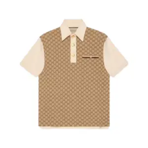 Gucci GG silk cotton polo t shirt