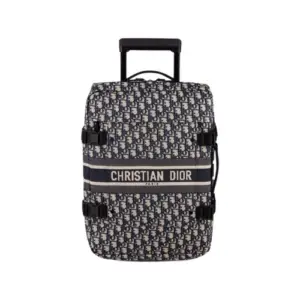 Travel Suitcase Blue Dior Oblique Technical Jacquard