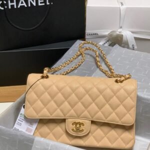 Classic Medium Double Flap Clair Caviar - Dubai Fashion LUX