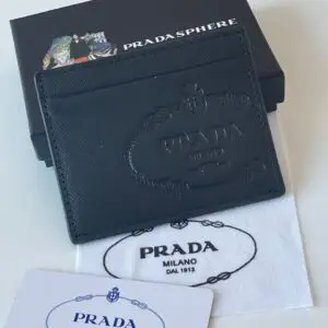 Design Black Saffiano Logo Print Card Holder - Dubai Fashion LUX