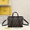 Design Boston 365 Brown FF jacquard fabric bag - Dubai Fashion LUX