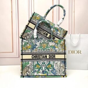 Design Canvas Embroidered small Etoile De Voyage Book Tote White Multicolor - Dubai Fashion LUX