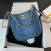 Design CC SADDLE BLUE JEAN 21CM GOLD HARDWARE - Dubai Fashion LUX