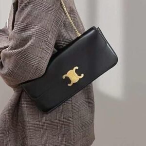 Design Chain Shoulder Bag Black For Women 13in/33cm - Dubai Fashion LUX
