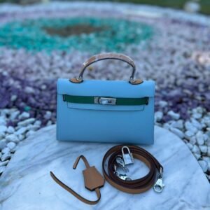 Design Epsom Mini Kelly Sellier 20 Celeste - Dubai Fashion LUX