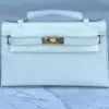 Design KELLY POCHETTE CLUTCH VERT JADE LISSE CROCODILE ALLIGATOR PHW - Dubai Fashion LUX