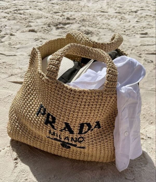 Prada Raffia Tote Bag