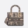 Design MEDIUM LADY D-LITE BAG Beige and Black Plan de Paris Embroidery - Dubai Fashion LUX