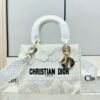 Design MEDIUM LADY D-LITE BAG White D-Lace Butterfly Embroidery with Macramé Effect - Dubai Fashion LUX