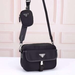 Design Re-Nylon and Saffiano leather shoulder bag - Dubai Fashion LUX