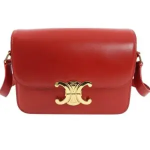 Design Red Teen Triomphe Bag in Shiny Calfskin - Dubai Fashion LUX