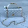 Design Shiny Caviar Quilted Pick Me Up Wallet On Chain WOC - Dubai Fashion LUX