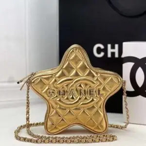 Design Star Bag Metallic Gold Lambskin - Dubai Fashion LUX