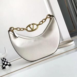 Valentino Small V Logo Moon Hobo Bag