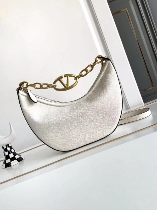 Valentino Small V Logo Moon Hobo Bag