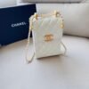 Design White Quilted Leather CC Pearl Phone Case Crossbody Bag - Dubai Fashion LUX