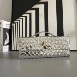Design Women’s Minimalist Woven Genuine Leather Crossbody Baguette Handbags - Dubai Fashion LUX