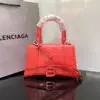 Design WOMEN'S HOURGLASS SMALL HANDBAG CROCODILE EMBOSSED IN BLACK - Dubai Fashion LUX