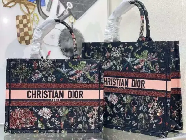 DIOR Christian Dior Book Black Tote Bag