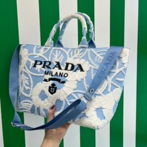 Embroidered drill tote bag - Dubai Fashion LUX
