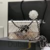 Hammered Metallic Calfskin Quilted Wallet On Chain WOC Silver - Dubai Fashion LUX