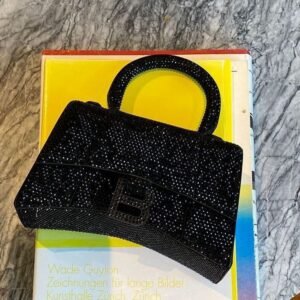 HOURGLASS HANDBAG WITH CRYSTALS - Dubai Fashion LUX