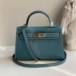 Kelly Handbag Jean Togo with Palladium Hardware - Dubai Fashion LUX