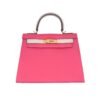 Kelly Sellier 25 Rose Mexico Epsom Palladium Hardware - Dubai Fashion LUX