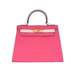 Kelly Sellier 25 Rose Mexico Epsom Palladium Hardware - Dubai Fashion LUX