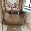Large intreccio leather tote bag - Dubai Fashion LUX