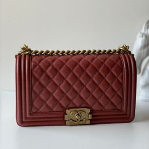 Le Boy Medium Flap Bag Caviar Rose Golden - Dubai Fashion LUX