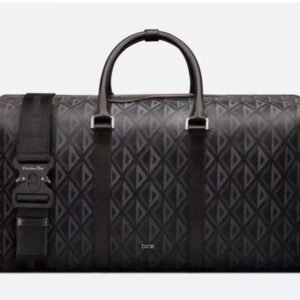 LINGOT 50 BAGBlack Canvas CD Diamond Graphic - Dubai Fashion LUX