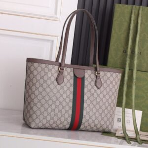Ophidia medium shoulder bag in canvas with leather details - Dubai Fashion LUX