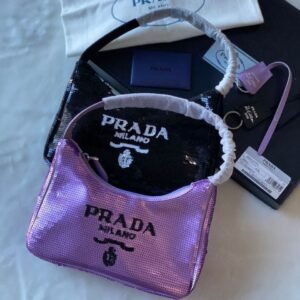 Re-Edition 2000 sequined Re-Nylon mini-bag - Dubai Fashion LUX