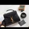 Replica Black Wani Pattern Cassandra Top Handle Mini Crossbody Bag