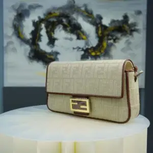 Sac en toile FF rose - Dubai Fashion LUX